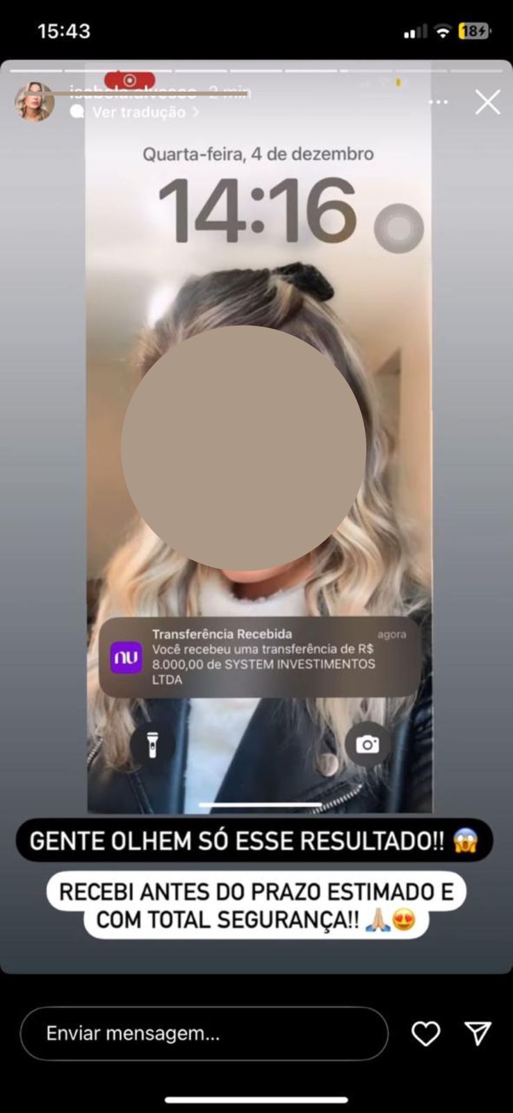 Cliente vítima de golpe